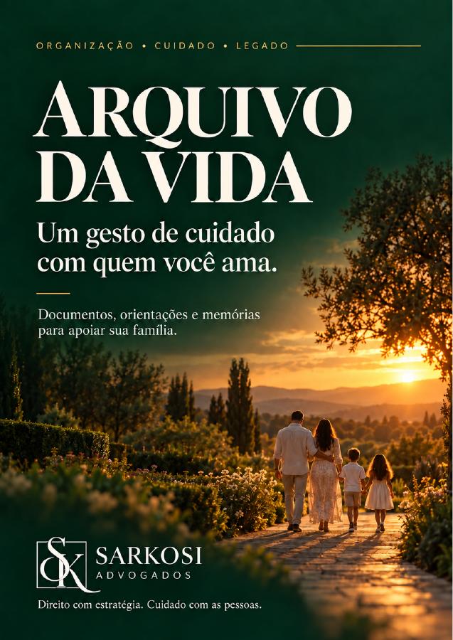 Capa do e-book Arquivo da Vida, da Sarkosi Advogados